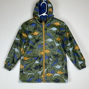Joules Dinosaur Fleece Lined Hooded Rain Jacket Kids Outdoors